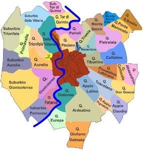 Mappa dei quartieri di Roma per comprare casa